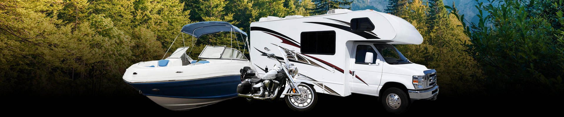 Motorcycle, boat, RV